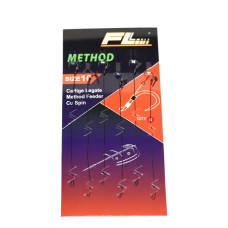Carlige Legate FL Method Feeder Cu Spin 7mm Carlig Method Barbed Nr 10 6Buc/Set