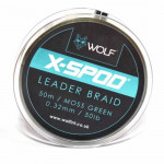 Textil Spod Wolf X-spod Braided Shockleader 0.32mm Moss Green 50lb/50m